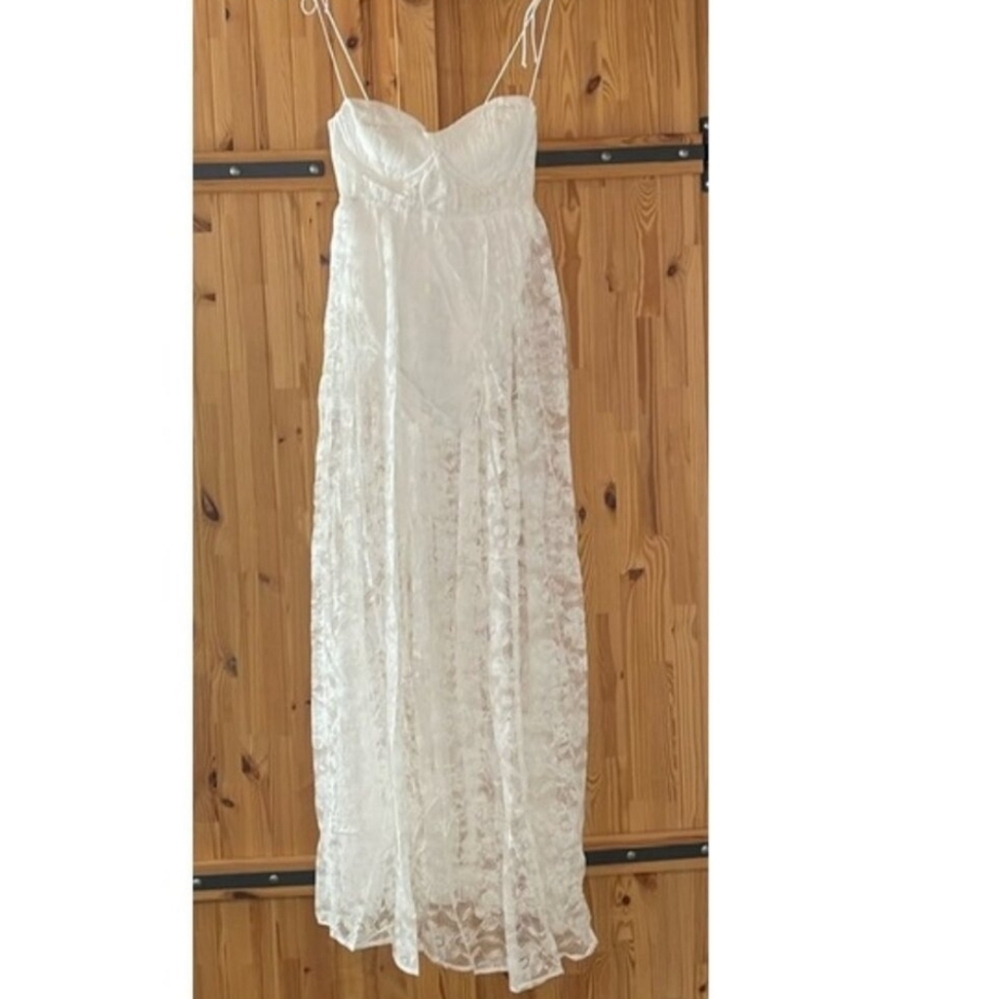 🍋For Love & Lemons Lorena White Lace Maxi Dress - Picture 9 of 16